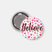 水信じ色タイポグラフィハートアート マグネット (正面/裏面)