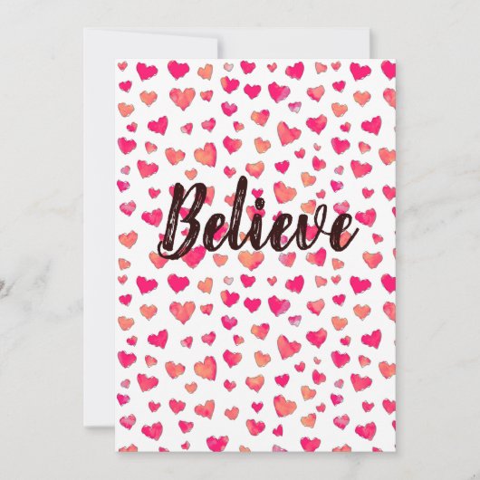 水信じ色タイポグラフィハート発表 案内状 (正面)