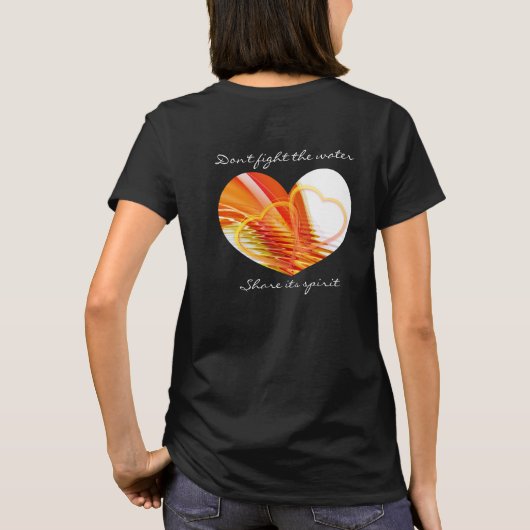 水共有を精神の水泳のハート戦わないで下さい Tシャツ (裏面)