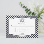 水兵の結び ネイビー 結婚式 RSVP カード (スタンド正面)