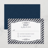 水兵の結び ネイビー 結婚式 RSVP カード (正面/裏面)