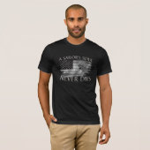 水兵の魂は永遠に アメリカ国旗 ドクロTシャツ Tシャツ (正面フル)