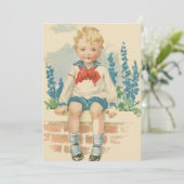 水兵服の少年誕生日パーティー招待状 招待状 (スタンド正面)