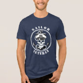 水兵 ベテラン 海事 軍事 トライブレンドTシャツ (正面)