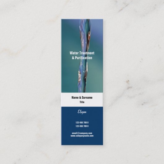 水写真撮影のきらめくなカスタム スキニー名刺 (正面)
