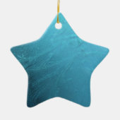 水凍ってい氷ブルーフロストシック冬メタリック セラミックオーナメント (正面)