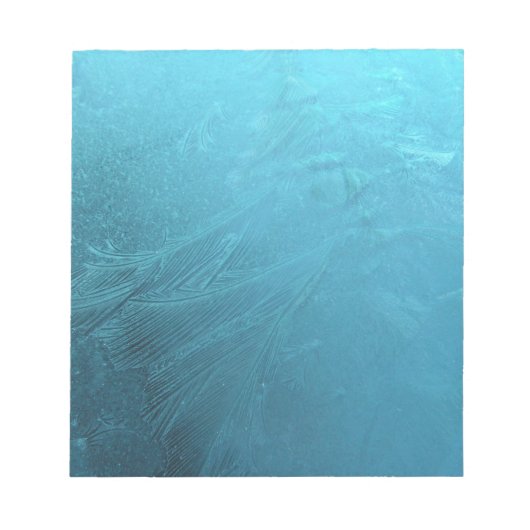 水凍ってい氷ブルーフロストシック冬メタリック ノートパッド (正面)