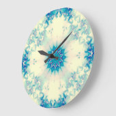 水凍ってい霜の降りた青冬雪片 ラージ壁時計 (傾斜)