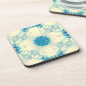 水凍ってい青霜の降りた冬の雪片 コースター (左側)