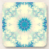 水凍ってい青霜の降りた冬の雪片 コースター (正面)
