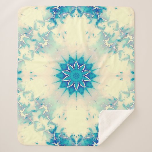 水凍ってい青霜の降りた冬の雪片 シェルパブランケット (正面)