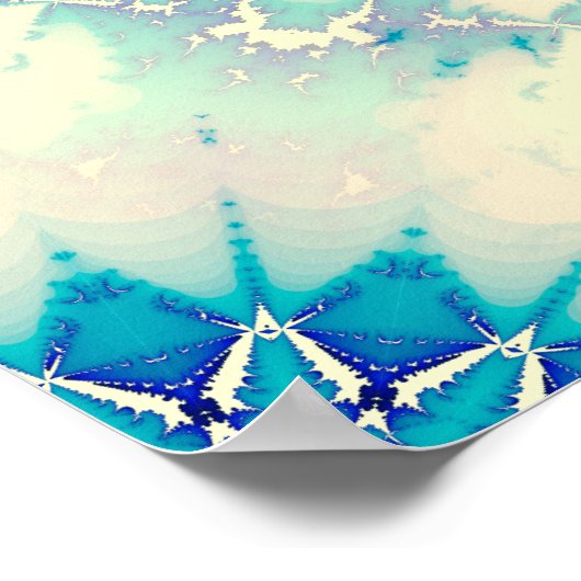 水凍ってい青霜の降りた冬の雪片 ポスター (角)