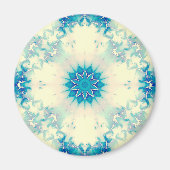 水凍ってい青霜の降りた冬の雪片 マグネット (正面)