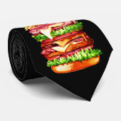 水分が多いハンバーガーのタイ ネクタイ (ロール)