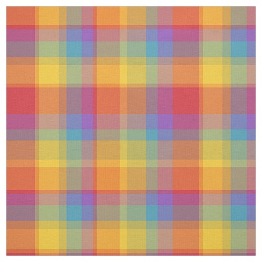 水分が多い虹の格子縞 ファブリック (見本)