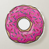 水分が多くおいしいピンクによって振りかけられるドーナツ ラウンドクッション (正面)