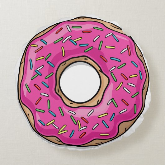 水分が多くおいしいピンクによって振りかけられるドーナツ ラウンドクッション (裏面)