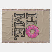 水分が多くおいしいピンクドーナツ家のウォーマー スローブランケット (正面)