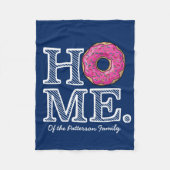 水分が多くおいしいピンクドーナツ家のウォーマー フリースブランケット (正面)