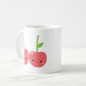 水分が多くかわいいかわいいのさくらんぼ コーヒーマグカップ (正面左)