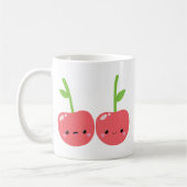 水分が多くかわいいかわいいのさくらんぼ コーヒーマグカップ (左)