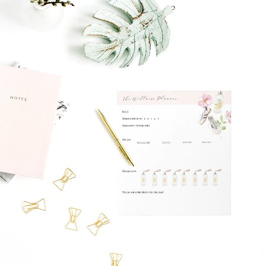 水分トラッカー付きデイリーウェルネスプランナー ノートパッド