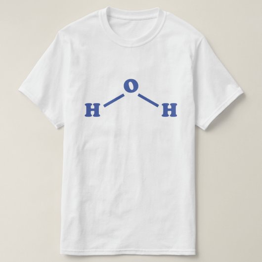 水分子化学式 Tシャツ (デザイン正面)
