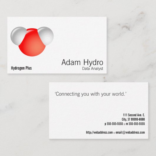 水分子H2O 名刺 (正面/裏面)