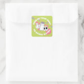 水分補給のサイン!かわいいハイドレーションTシャツ スクエアシール (バッグ)