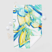 水切りインクなし、黄色、シアン色の澄ん斑点の画像 ゴルフタオル (インサイチュ)