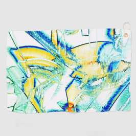 水切りインクなし、黄色、シアン色の澄ん斑点の画像 ゴルフタオル