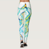 水切りインクなし、黄色、シアン色の澄ん斑点の画像 レギンス (裏面)