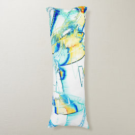 水切りインクなし、黄色、青、シアン色の斑点の画像 ボディピロー