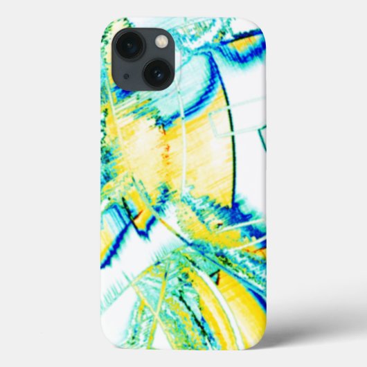 水切りインクなし、黄色、青、シアン色の斑点の画像 Case-Mate iPhoneケース (裏面)