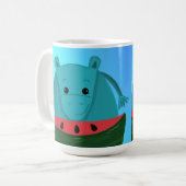 水切りスイカのブルーヒッポ コーヒーマグカップ (正面左)