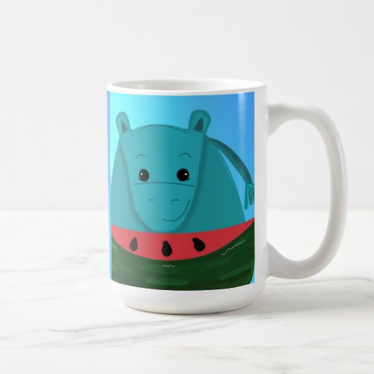 水切りスイカのブルーヒッポ コーヒーマグカップ (右)
