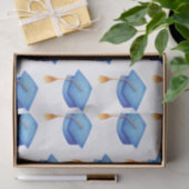 水切り付き青い卒業キャップ 薄葉紙 (ギフト)