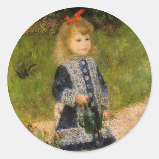 水切り缶を持った少女 ラウンドシール (正面)