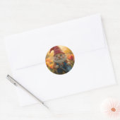 水切り缶付き可愛らしいガーデン格言 ラウンドシール (封筒)