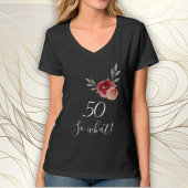 水前向きおもしろい色フローラ50誕生日 Tシャツ