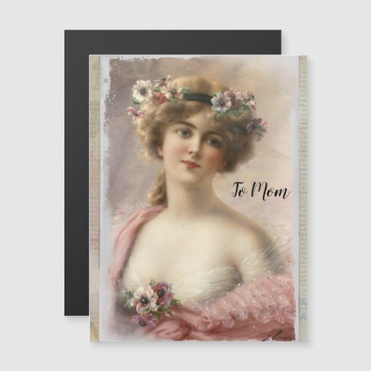 水動揺してビクトリアン色の花を付けた女性 (正面/裏面)