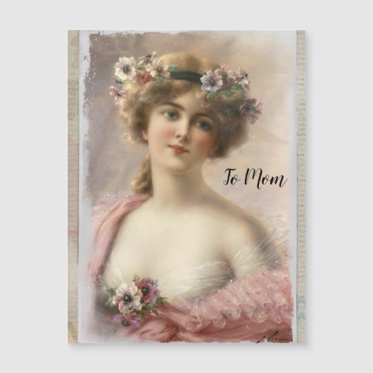 水動揺してビクトリアン色の花を付けた女性 (正面)