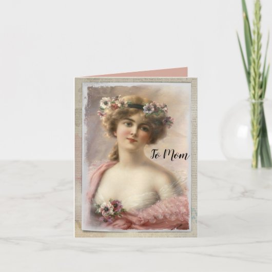 水動揺してビクトリアン色の花を付けた女性 シーズンカード (正面)