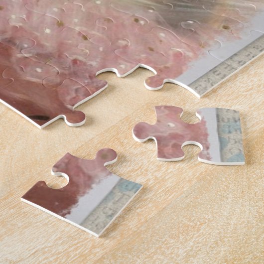 水動揺してビクトリアン色の花を付けた女性 ジグソーパズル (側面)