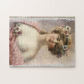 水動揺して色の花を付けた女性 ジグソーパズル (横)