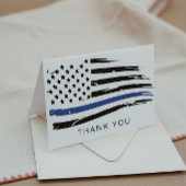 水動揺して色の警察の細い青い線 サンキューカード