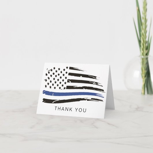 水動揺して色の警察の細い青い線 サンキューカード (正面)