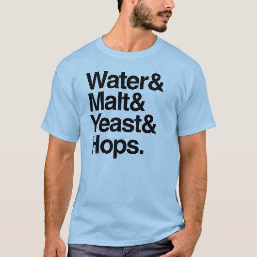 水及びモルト及びイースト及びホツプ Tシャツ (正面)