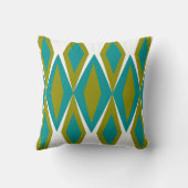 水及び緑の世紀半ばのダイヤモンド クッション (裏面)