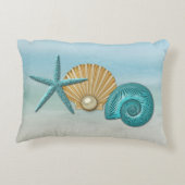 水及び金ゴールドによって分類される貝殻のビーチ アクセントクッション (裏面)